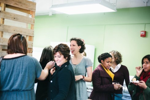 Abby Head greeting patrons of Creative CrumbsPhoto courtesy of Nate Uhl Photography